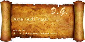 Duda Györgyi névjegykártya