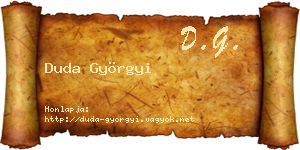 Duda Györgyi névjegykártya